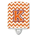 thumbnail image 1 of Letter K Chevron Orange and Regalia Ceramic Night Light, 1 of 1