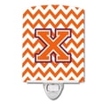 thumbnail image 1 of Caroline's Treasures CJ1062-XCNL Letter X Chevron Orange and Regalia Ceramic Night Light, 6x4x3", multicolor, 1 of 1