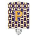 thumbnail image 1 of Caroline's Treasures CJ1064-PCNL Letter P Football Purple and Gold Ceramic Night Light, 6x4x3", multicolor, 1 of 1