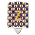 thumbnail image 1 of Letter Z Football Purple and Gold Ceramic Night Light, 1 of 1