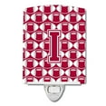 thumbnail image 1 of Caroline's Treasures CJ1065-ICNL Letter I Football Crimson, grey and white Ceramic Night Light, 6x4x3", multicolor, 1 of 1
