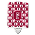 thumbnail image 1 of Caroline's Treasures CJ1065-QCNL Letter Q Football Crimson, grey and white Ceramic Night Light, 6x4x3", multicolor, 1 of 1