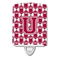 thumbnail image 1 of Caroline's Treasures CJ1065-UCNL Letter U Football Crimson, grey and white Ceramic Night Light, 6x4x3", multicolor, 1 of 1