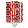 thumbnail image 1 of Letter T Football Scarlet and Grey Ceramic Night Light, 1 of 1