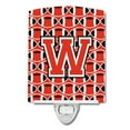 thumbnail image 1 of Caroline's Treasures CJ1067-WCNL Letter W Football Scarlet and Grey Ceramic Night Light, 6x4x3", multicolor, 1 of 1