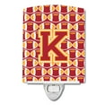 thumbnail image 1 of Caroline's Treasures CJ1070-KCNL Letter K Football Cardinal and Gold Ceramic Night Light, 6x4x3", multicolor, 1 of 1