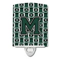 thumbnail image 1 of Caroline's Treasures CJ1071-MCNL Letter M Football Green and White Ceramic Night Light, 6x4x3", multicolor, 1 of 1