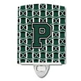 thumbnail image 1 of Caroline's Treasures CJ1071-PCNL Letter P Football Green and White Ceramic Night Light, 6x4x3", multicolor, 1 of 1