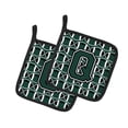thumbnail image 1 of Caroline's Treasures CJ1071-QPTHD Letter Q Football Green and White Pair of Pot Holders, 7.5HX7.5W, multicolor, 1 of 2