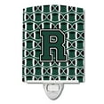 thumbnail image 1 of Letter R Football Green and White Ceramic Night Light, 1 of 1