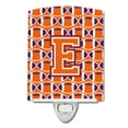thumbnail image 1 of Caroline's Treasures CJ1072-ECNL Letter E Football Orange, White and Regalia Ceramic Night Light, 6x4x3", multicolor, 1 of 1