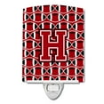 thumbnail image 1 of Caroline's Treasures CJ1073-HCNL Letter H Football Red, Black and White Ceramic Night Light, 6x4x3", multicolor, 1 of 1