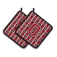 thumbnail image 1 of Caroline's Treasures CJ1073-OPTHD Letter O Football Red, Black and White Pair of Pot Holders, 7.5HX7.5W, multicolor, 1 of 2