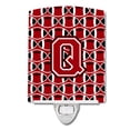 thumbnail image 1 of Caroline's Treasures CJ1073-QCNL Letter Q Football Red, Black and White Ceramic Night Light, 6x4x3", multicolor, 1 of 1