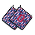 thumbnail image 1 of Caroline's Treasures CJ1076-OPTHD Letter O Football Harvard Crimson and Yale Blue Pair of Pot Holders, 7.5HX7.5W,, 1 of 2