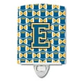 thumbnail image 1 of Caroline's Treasures CJ1077-ECNL Letter E Football Blue and Gold Ceramic Night Light, 6x4x3", multicolor, 1 of 1