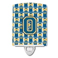 thumbnail image 1 of Caroline's Treasures CJ1077-OCNL Letter O Football Blue and Gold Ceramic Night Light, 6x4x3", multicolor, 1 of 1