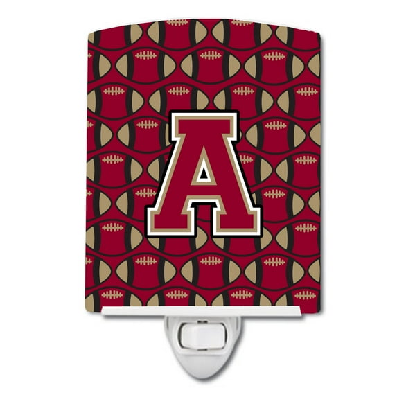 Letter A Football Garnet and Gold Ceramic Night Light