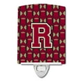 thumbnail image 1 of Caroline's Treasures CJ1078-RCNL Letter R Football Garnet and Gold Ceramic Night Light, 6x4x3", multicolor, 1 of 1