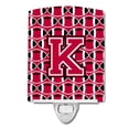 thumbnail image 1 of Letter K Football Crimson and White Ceramic Night Light, 1 of 1