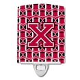 thumbnail image 1 of Caroline's Treasures CJ1079-XCNL Letter X Football Crimson and White Ceramic Night Light, 6x4x3", multicolor, 1 of 1