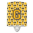 thumbnail image 1 of Caroline's Treasures CJ1080-GCNL Letter G Football Black, Old Gold and White Ceramic Night Light, 6x4x3", multicolor, 1 of 1