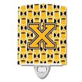thumbnail image 1 of Caroline's Treasures CJ1080-XCNL Letter X Football Black, Old Gold and White Ceramic Night Light, 6x4x3", multicolor, 1 of 1