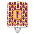 thumbnail image 1 of Letter G Football Maroon and Gold Ceramic Night Light, 1 of 1