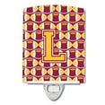 thumbnail image 1 of Caroline's Treasures CJ1081-LCNL Letter L Football Maroon and Gold Ceramic Night Light, 6x4x3", multicolor, 1 of 1