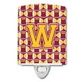 thumbnail image 1 of Caroline's Treasures CJ1081-WCNL Letter W Football Maroon and Gold Ceramic Night Light, 6x4x3", multicolor, 1 of 1