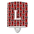 thumbnail image 1 of Letter L Football Cardinal and White Ceramic Night Light, 1 of 1