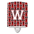 thumbnail image 1 of Caroline's Treasures CJ1082-WCNL Letter W Football Cardinal and White Ceramic Night Light, 6x4x3", multicolor, 1 of 1