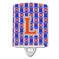 thumbnail image 1 of Letter L Football Green, Blue and Orange Ceramic Night Light, 1 of 1