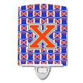 thumbnail image 1 of Caroline's Treasures CJ1083-XCNL Letter X Football Green, Blue and Orange Ceramic Night Light, 6x4x3", multicolor, 1 of 1