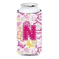 thumbnail image 1 of Caroline's Treasures CJ2005-NTBC Letter N Flowers and Butterflies Pink Tall Boy Hugger, Tall Boy, multicolor, 1 of 1