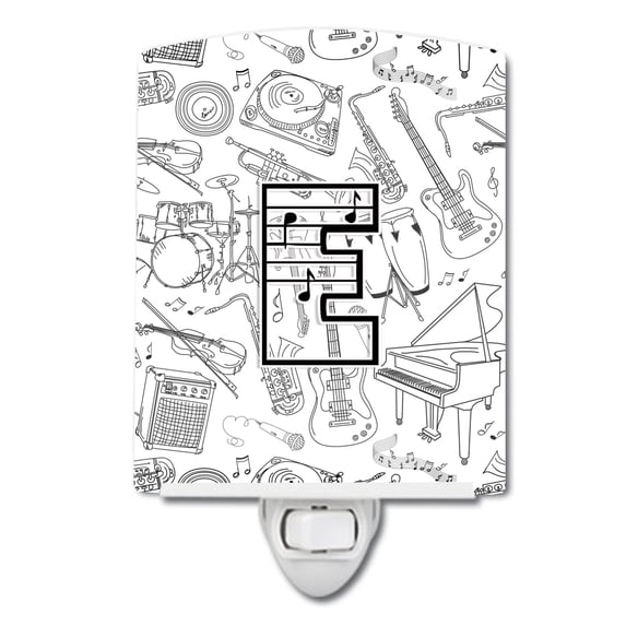 Letter E Musical Note Letters Ceramic Night Light