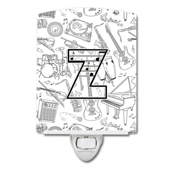Letter Z Musical Note Letters Ceramic Night Light