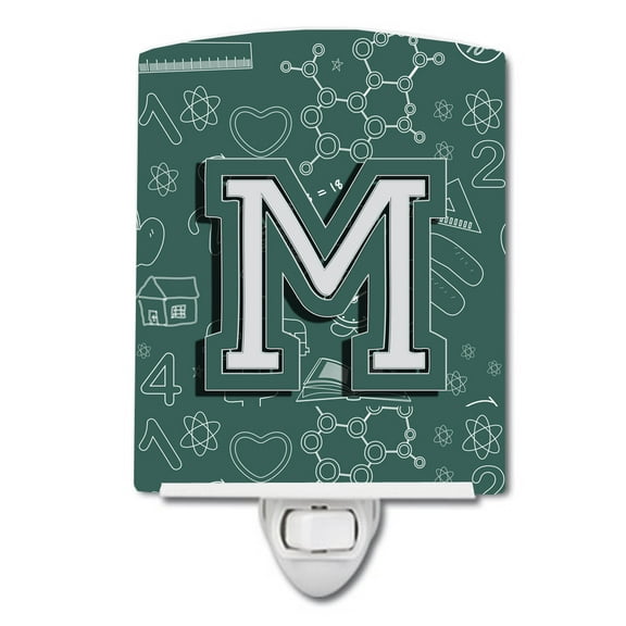 Caroline's Treasures CJ2010-MCNL Letter M Back to School Initial Ceramic Night Light, 6x4x3", multicolor