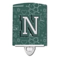 thumbnail image 1 of Caroline's Treasures CJ2010-NCNL Letter N Back to School Initial Ceramic Night Light, 6x4x3", multicolor, 1 of 1
