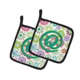 thumbnail image 1 of Caroline's Treasures CJ2011-QPTHD Letter Q Flowers Pink Teal Green Initial Pair of Pot Holders, 7.5HX7.5W, multicolor, 1 of 2