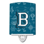 Carolines Treasures CJ2014-BCNL Letter B Sea Doodles Initial Alphabet Ceramic Night Light, 6x4x3", multicolor