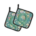 thumbnail image 1 of Caroline's Treasures CJ2015-QPTHD Letter Q Circle Circle Teal Initial Alphabet Pair of Pot Holders, 7.5HX7.5W,, 1 of 2