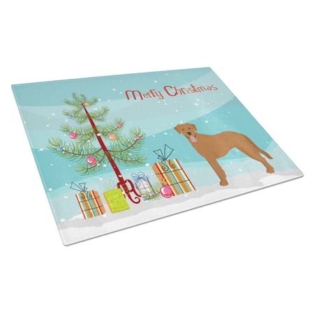 Caroline's Treasures CK3836LCB Goldador Christmas Tree Glass Cutting Board Large, 12H x 16W, multicolor