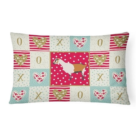 Caroline's Treasures CK5307PW1216 Alpine Goat Love Canvas Fabric Decorative Pillow, Red, 12H x16W, multicolor