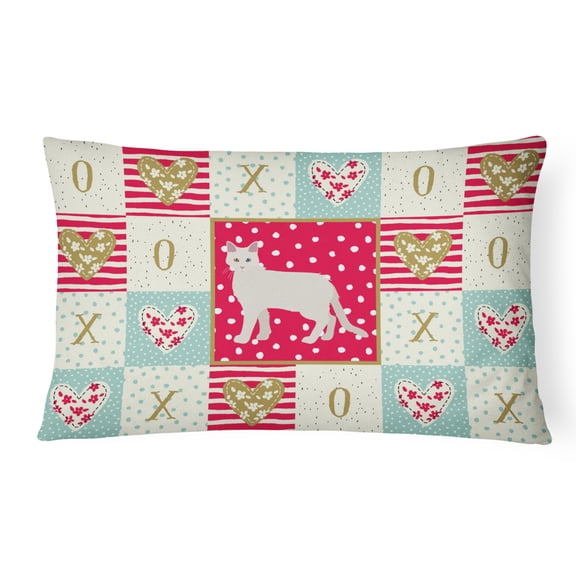Caroline's Treasures CK5552PW1216 Aphrodite Giant #1 Cat Love Canvas Fabric Decorative Pillow, Red, 12H x16W, multicolor