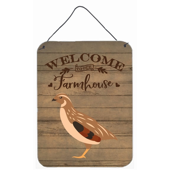 Caroline's Treasures CK6899DS1216 Golden Phoenix Quail Welcome Wall or Door Hanging Prints, 12x16, multicolor