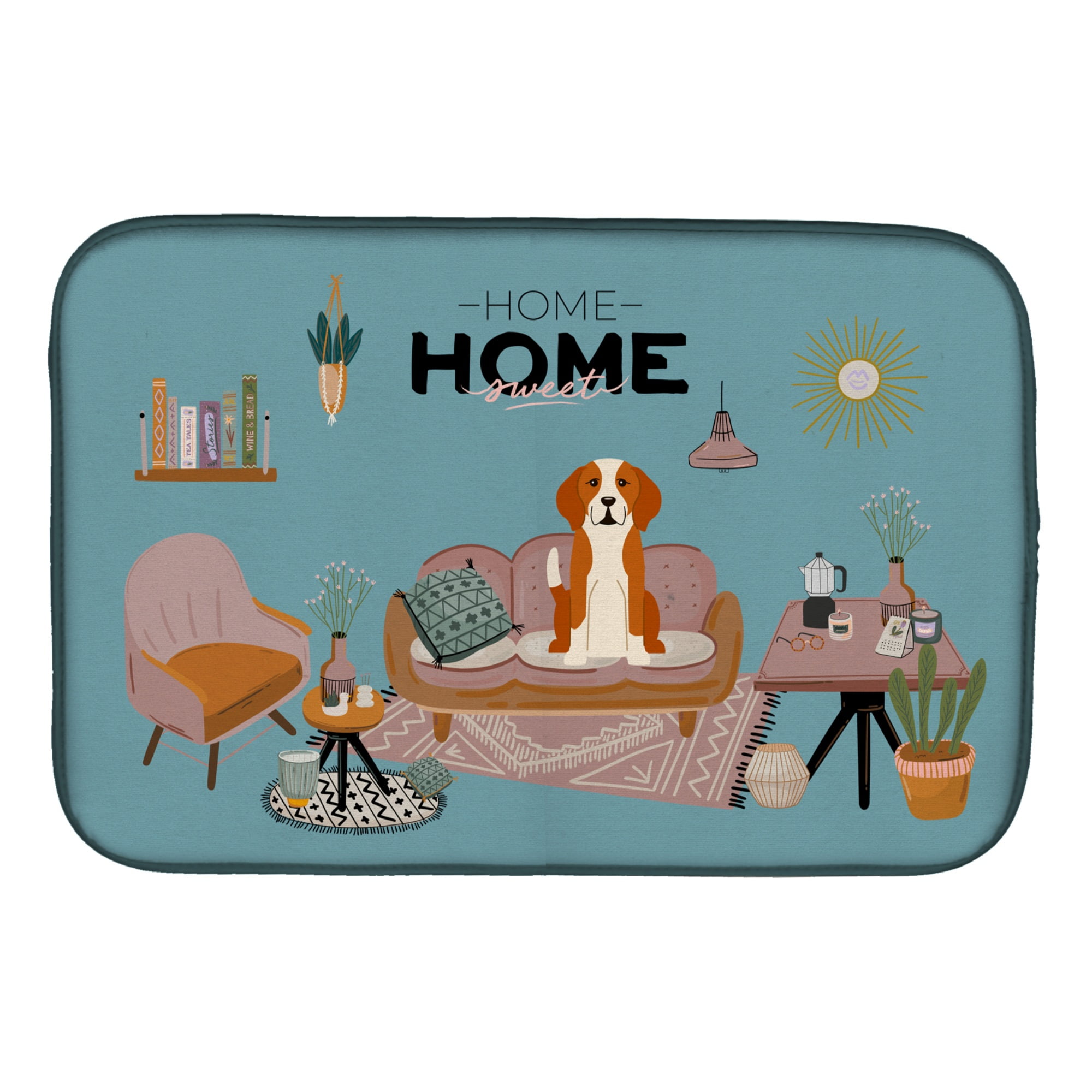 English Foxhound Sweet Home Dish Drying Mat