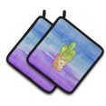 thumbnail image 1 of Caroline's Treasures Cactus Blue and Purple Watercolor Pair of Pot Holders, 1 of 3