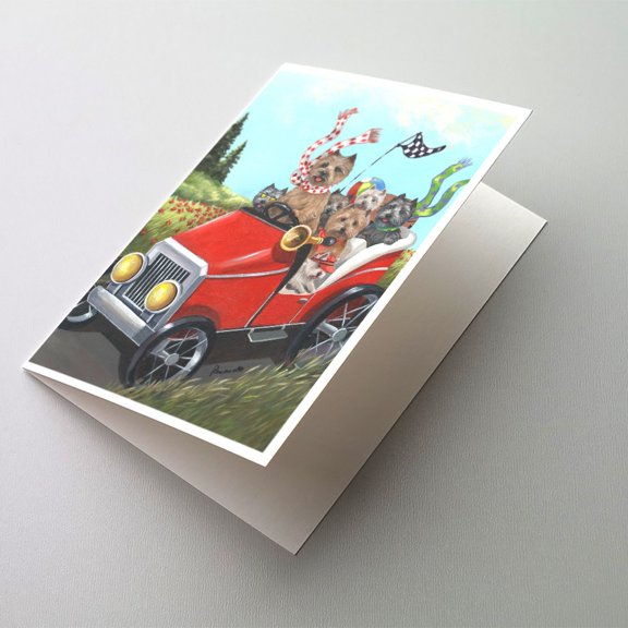 Cairn Terrier On the Move Greeting Cards and Envelopes Pack of 8