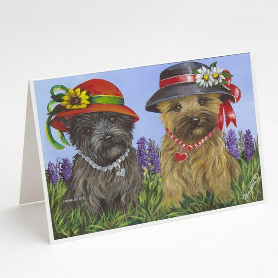 Cairn Terrier Sisters Greeting Cards and Envelopes Pack of 8